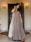 STYLISHTA STYLISHTA VOL-11 Fancy Festive Long Flair Stylish Gown With Digital Print Jacket Design Pure Maslin Collection